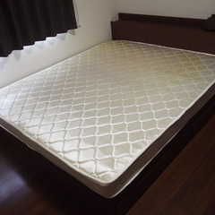 LOWYA ダブルサイズベッド ロータイプ フレーム マットレス付き (IA43)