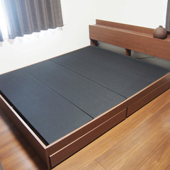 LOWYA ダブルサイズベッド ロータイプ フレーム マットレス付き (IA43)