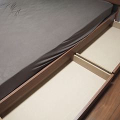 LOWYA ダブルサイズベッド ロータイプ フレーム マットレス付き (IA43)