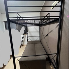 値下げ交渉可！ ロフトベッド ハイベッド （セパタ N BK）