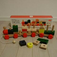 ワニさんの汽車つみき　エドインター木製玩具