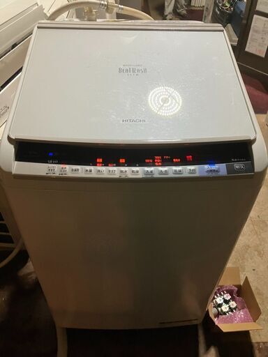 ☆中古￥19,800！【会員価格￥19,800】HITACHI　9.0kg洗濯機　2017年製　家電　BW-DV90AE4型　幅61cmｘ奥行64cmｘ高さ104cm　【BI184】