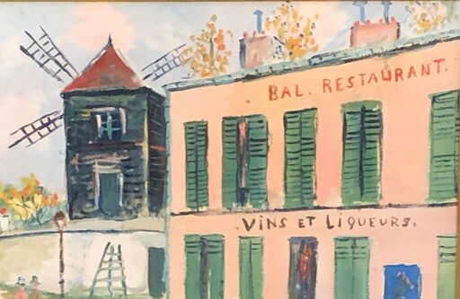 【額装】　ポスター　モーリス・ユトリロ　”LE MOULIN DE SANNOIS”　額：縦55㎝×横72㎝×厚み8㎝ 額装】 ポスター モーリス・ユトリロ ”LE MOULIN DE SANNOIS” 額：縦55