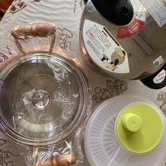 圧力鍋、銅鍋、サラダスピナーのセット