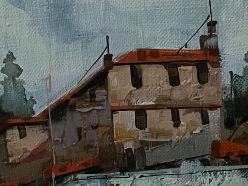 額装】 絵画 油彩画 竹内敏彦 「リミニの町」イタリア風景 額装】 絵画 油彩画 竹内敏彦 「リミニの町」イタリア風景