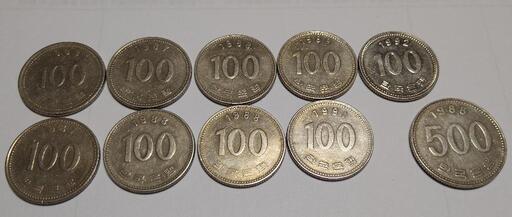 韓国　硬貨　100ウォン　1983年~1991年