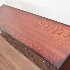 【ヤ取終了10/17】≪zy716≫美品 アンティーク調 4段12杯 衣類箪笥/整理箪笥/ローチェスト 和製 箪笥 収納 楡/ニレ 和モダン 40924-06