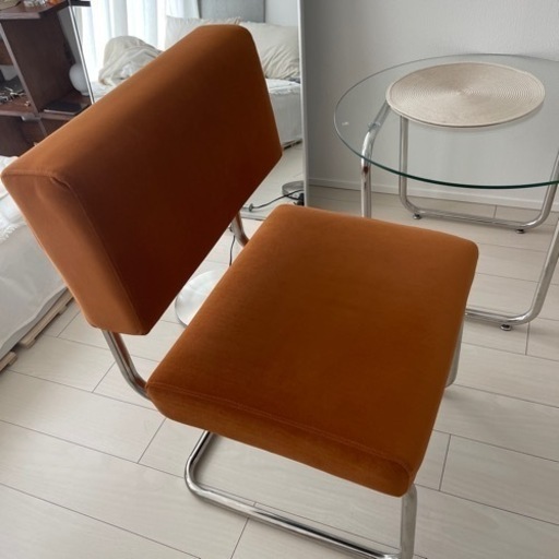 laure studio velvet lounge chair オレンジ - 家具