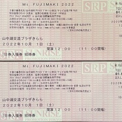 10月1日 Mt.FUJIMAKI 2022の入場チケット2枚セット