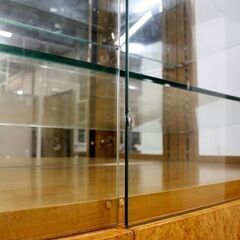 藤川　IDC大塚家具 (スプレンダー) バーズアイメープル キュリオケース 飾り棚 キャビネット 中古家具 店頭引取歓迎 R6510)