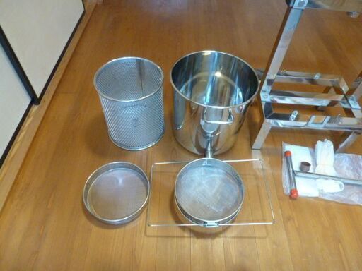 食品 <<岐阜>> ミツバチ用 蜂蜜圧搾機(搾り機)オールステンレス 15L 