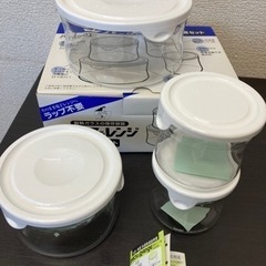【未使用品】パイレックス　耐熱ガラス食器　パック&レンジ　4点セット