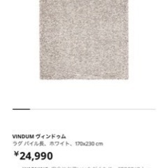 【ネット決済】IKEA vindum 170✖️230