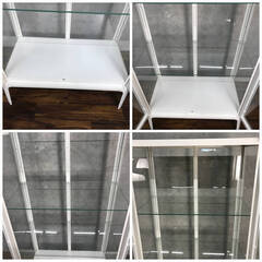 ba12/65 ガラスショーケース 飾り棚 175×38×68cm ショーケース 白 