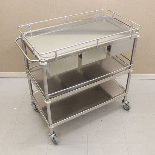 メディカル ワゴン 医療用引出し付カート 器械卓子 医療用ワゴン 枠付 (J1130nthY)