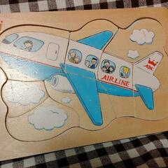 【中古品】木製おもちゃ　パズル　飛行機　ED.Inter
