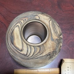 一輪挿し　木彫り　丸 - 東近江市