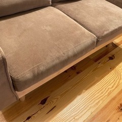 【値下げ】2人掛 コーデュロイ ソファ ブラウン ナチュラル
