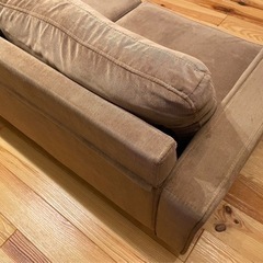 【値下げ】2人掛 コーデュロイ ソファ ブラウン ナチュラル