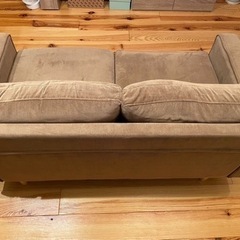 【値下げ】2人掛 コーデュロイ ソファ ブラウン ナチュラル