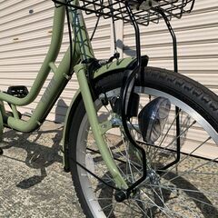 新品☆未使用 ママチャリ 20インチ チャイルドシートok エバーグリーン