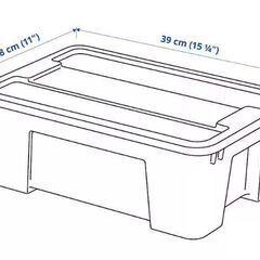 【5個セット】IKEA ふた付きボックス透明 サムラSAMLA