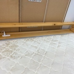 R019 パイン材 天然木 ダブルベッド マットレス付、幅140cm