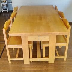 【取りに来れる人限定】6人用ダイニングテーブルセット