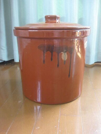 漬物用かめ＆中蓋。18ℓ　新品同様