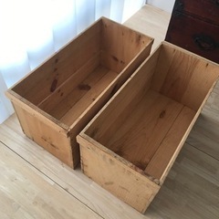 りんご箱　2箱1セット アンティーク木箱 ビンテージ風 古箱 収納