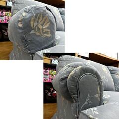 PENNSYLVANIA HOUSE 3シーター ファブリック ソファ オットマン付き 花柄 幅：約210cm 3人掛け アンティーク調 ヴィンテージ 札幌市 厚別区