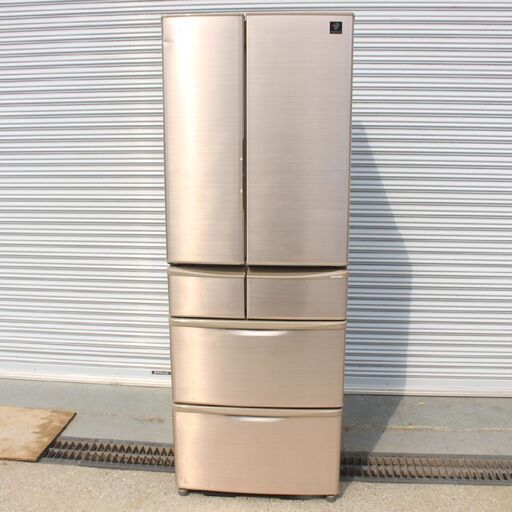 【神奈川pay可】T397)シャープ SJ-XF47A-T 6ドア フレンチドア 465L 2015年製 プラズマクラスター ブラウン系 幅65cm 自動製氷 野菜室81L SHARP 冷凍 冷蔵