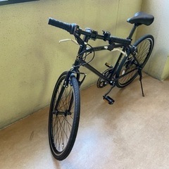 クロスバイク　マットブラック　26インチ　6段変速