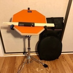 【ネット決済・配送可】ドラム　練習パッド　12インチ　専用ケース...