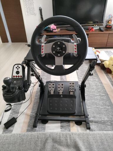 ハンドルコントローラー、ハンコンスタンドセット　GT6も