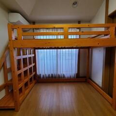 木製ロフトベッド　セミダブル