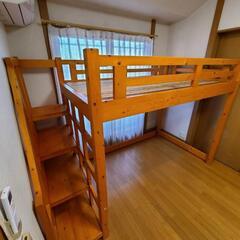 木製ロフトベッド　セミダブル