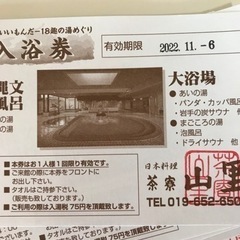 【ネット決済・配送可】愛真館入浴券　9枚期限11/6