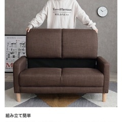 2人掛けコンパクトソファ　クッション付き