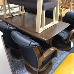 リサイクルサービス八光 田上店 配達・設置OK】ダークブラウン 6人掛け 