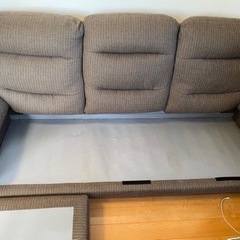 ニトリ 3人がけL字ソファー シミ 毛羽立ち有