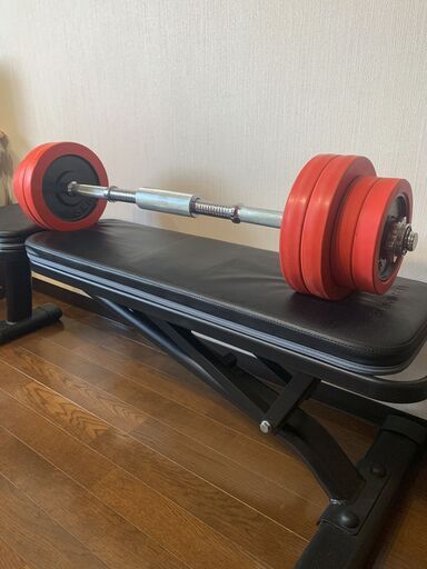 新作グッ 筋トレセット（ベンチ台+ダンベル(30kg×2)） フィットネス、トレーニング