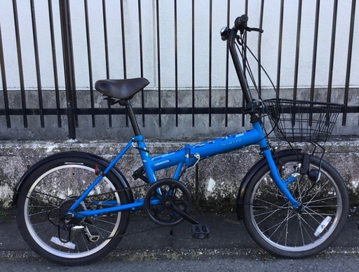 ＜整備・美品車＞あさひ[ASAHI] カジュリーフォールディング・20インチ折りたたみ自転車・シマノ外装6段変速 カゴ付き