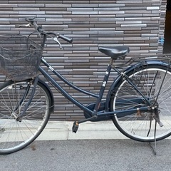 (お譲り先決定しました)26インチ　自転車　ネイビー　大人　京都