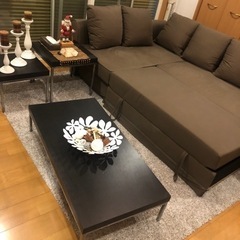 IKEAソファ-ベッド5人掛け、セミダブルベッドセット