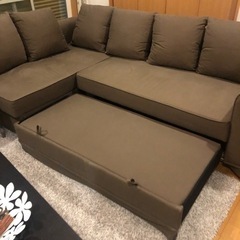IKEAソファ-ベッド5人掛け、セミダブルベッドセット