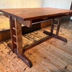 手作り木製テーブル(ナチュラル　中古)