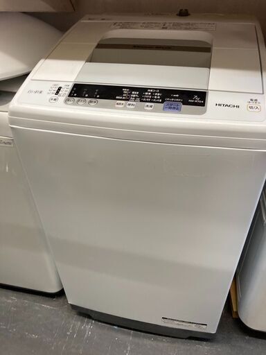 ☆中古￥12,000！【会員価格￥12,000】HITACHI　7.0kg洗濯機　家電　2019年製　NW-R704型　幅57cmｘ奥行54cmｘ高さ99cm　【BJ006】