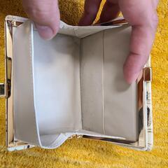 【美品】A.P.F  水金の文庫革 折り財布 がま札財布『きのこ』緑