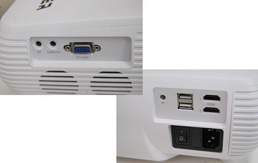 YABER LEDプロジェクター Y30 ホワイト USB/HDMI/RBG リモコン・電源